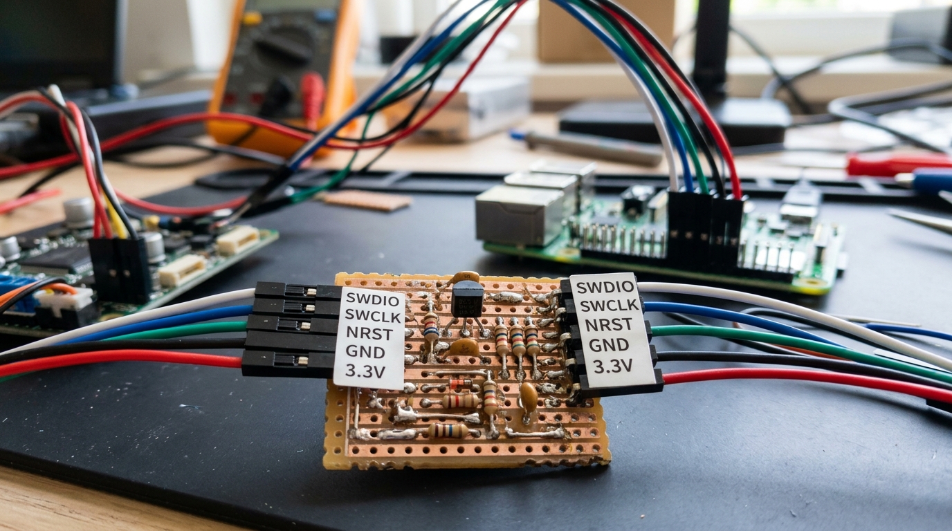 Realistic Vero Board SWD Adapter Module with Headers and Transistor